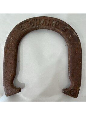 Vintage Champ #2 Pitching Horseshoe Metal Western Good Luck Decor Outdoor Game